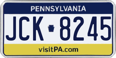 PA license plate JCK8245