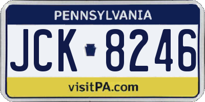 PA license plate JCK8246
