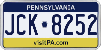 PA license plate JCK8252