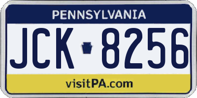 PA license plate JCK8256