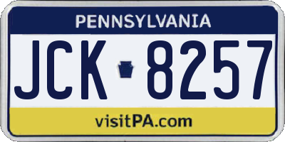 PA license plate JCK8257