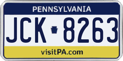 PA license plate JCK8263