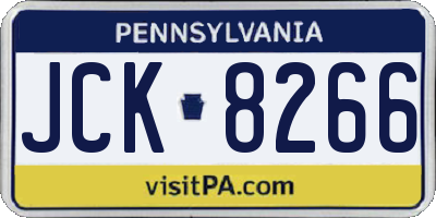PA license plate JCK8266