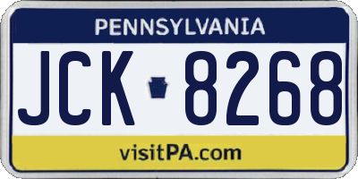 PA license plate JCK8268