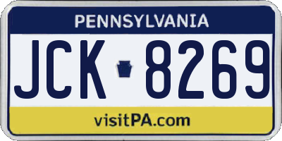 PA license plate JCK8269