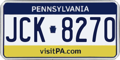 PA license plate JCK8270