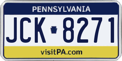 PA license plate JCK8271
