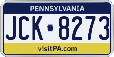 PA license plate JCK8273