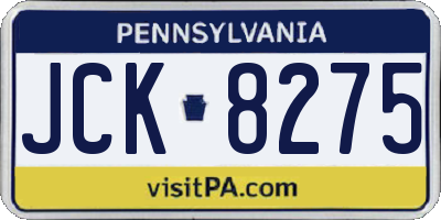 PA license plate JCK8275
