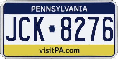 PA license plate JCK8276