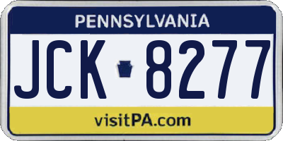 PA license plate JCK8277