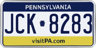PA license plate JCK8283