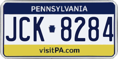 PA license plate JCK8284