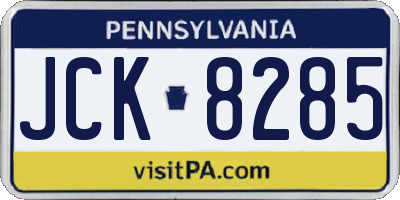 PA license plate JCK8285
