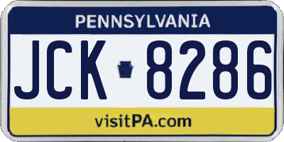 PA license plate JCK8286