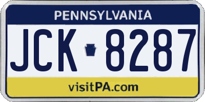 PA license plate JCK8287
