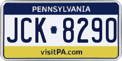 PA license plate JCK8290