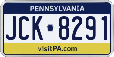PA license plate JCK8291