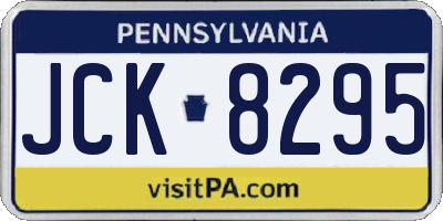 PA license plate JCK8295