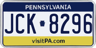 PA license plate JCK8296