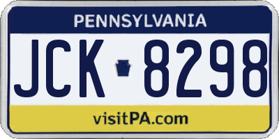 PA license plate JCK8298