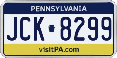 PA license plate JCK8299