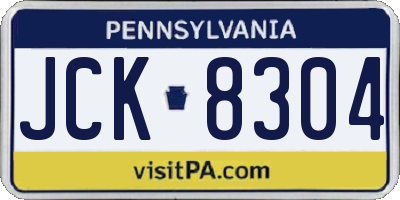 PA license plate JCK8304
