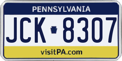 PA license plate JCK8307