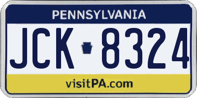 PA license plate JCK8324