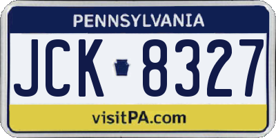PA license plate JCK8327