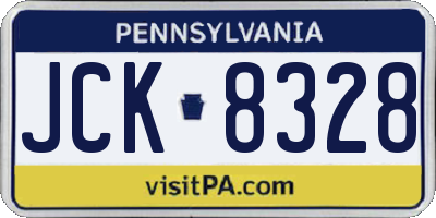 PA license plate JCK8328