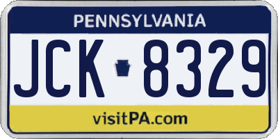 PA license plate JCK8329