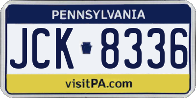 PA license plate JCK8336