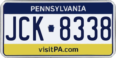 PA license plate JCK8338