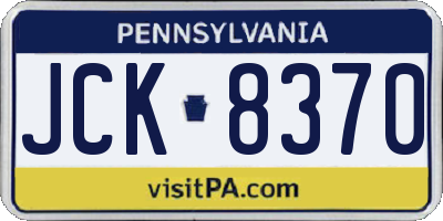 PA license plate JCK8370