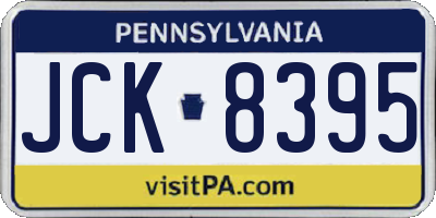 PA license plate JCK8395