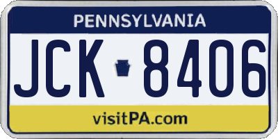 PA license plate JCK8406