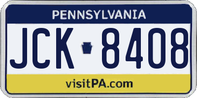PA license plate JCK8408