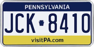 PA license plate JCK8410