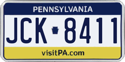 PA license plate JCK8411