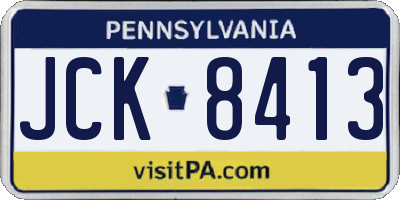 PA license plate JCK8413