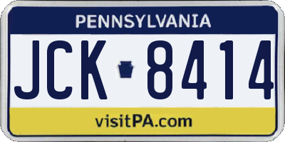 PA license plate JCK8414