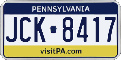 PA license plate JCK8417