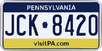 PA license plate JCK8420