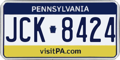 PA license plate JCK8424