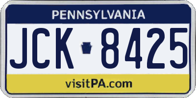 PA license plate JCK8425