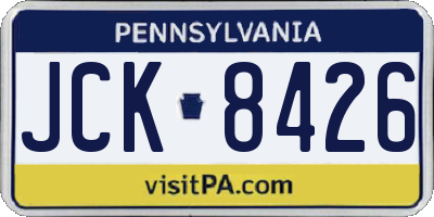 PA license plate JCK8426