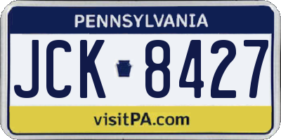 PA license plate JCK8427