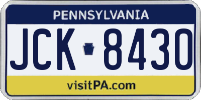 PA license plate JCK8430
