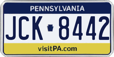 PA license plate JCK8442